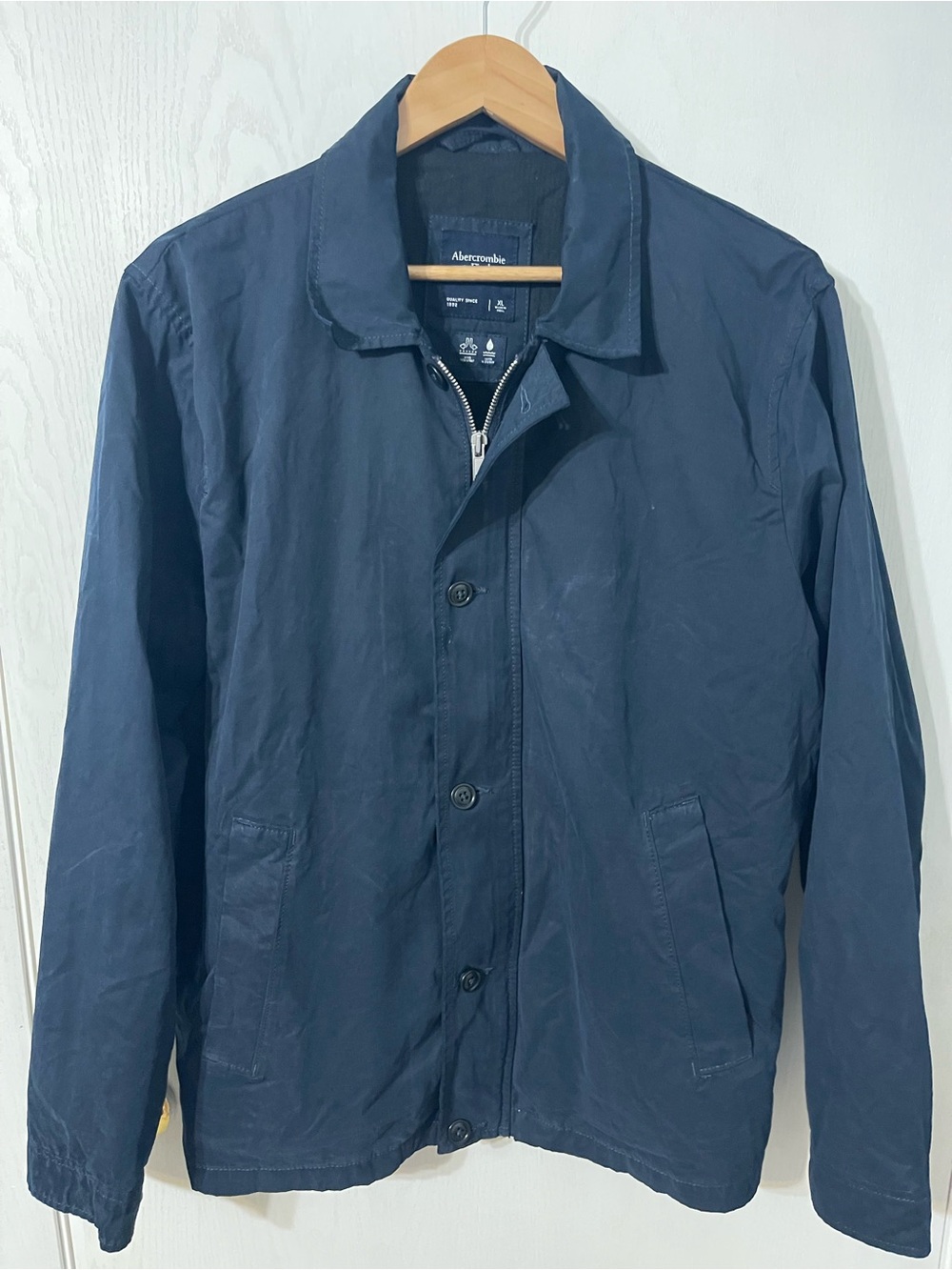 Abercrombie & Fitch Men's XL Navy Zip-Button Jacket